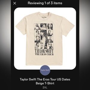 2XL Cream OFFICIAL Taylor Swift Eras Tour Tshirt. Unopened.